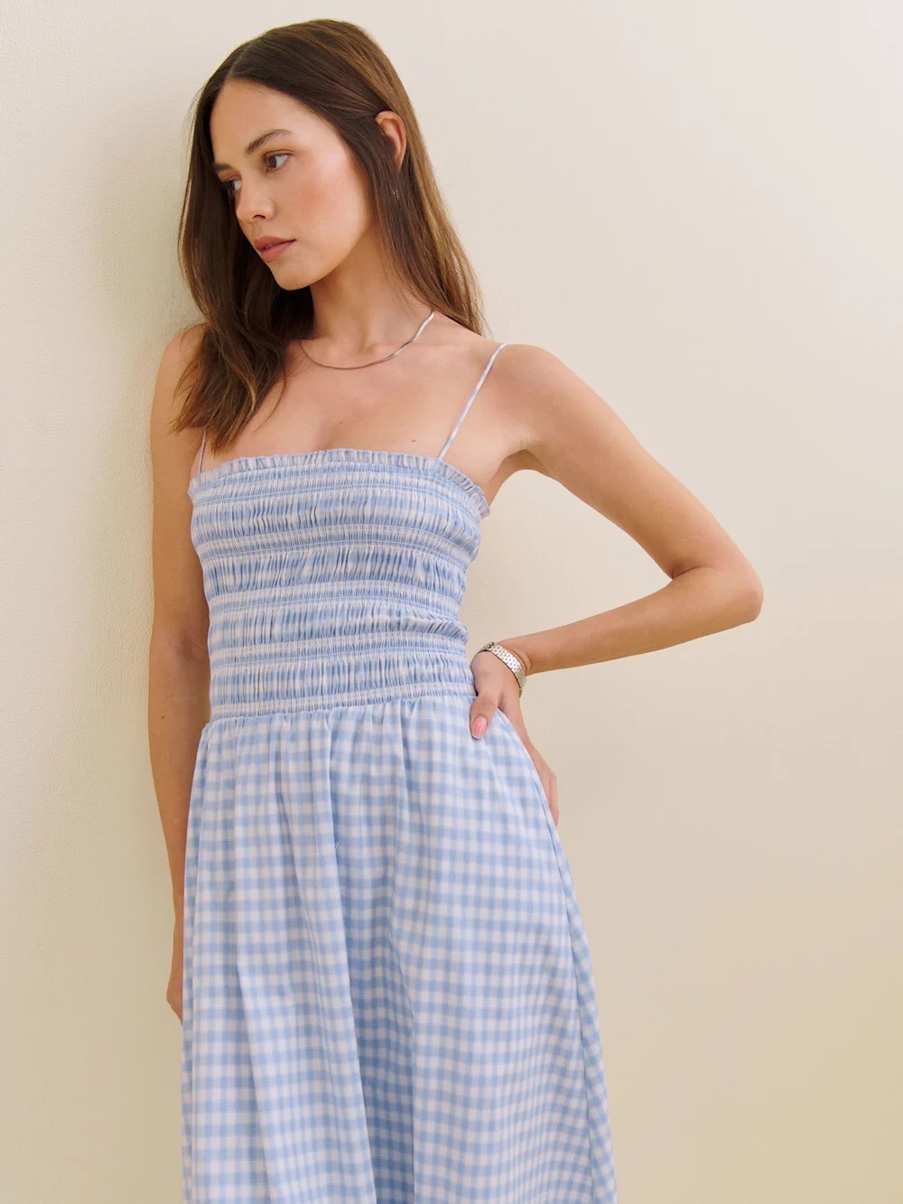 Reformation Kerrie Smocked Midi Dress - Picture 2 of 3